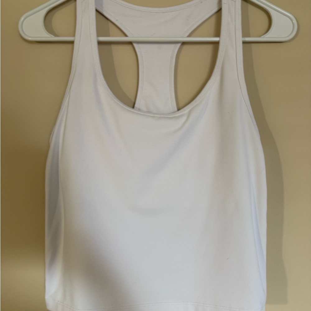 Fabletics White Sleeveless Crop Tank Top